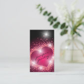 Juwelry Hot Pink Diamonds gems Heart Visitekaartje (Staand voorkant)