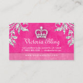 Juwelry Leaves Stripes Crown Pink Visitekaartje (Achterkant)