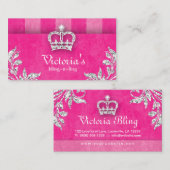 Juwelry Leaves Stripes Crown Pink Visitekaartje (Voorkant / Achterkant)