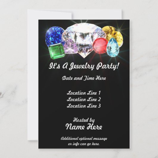 Juwelry Party Custom Invites Kaart (Voorkant)