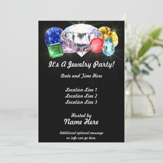 Juwelry Party Custom Invites Kaart (Staand voorkant)