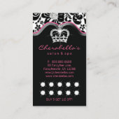 Juwelry Princess Crown Floral Damask Loyalty Card. (Achterkant)