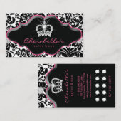 Juwelry Princess Crown Floral Damask Loyalty Card. (Voorkant / Achterkant)