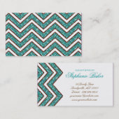 Juwelry Visitekaartje Chevron Sparkle Blue (Voorkant / Achterkant)