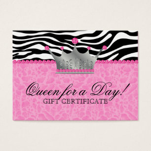 Juwels Crown Zebra leopard Lace Pink Appointment Visitekaartje