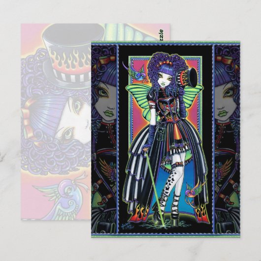 Juxtapose Rainbow Fairy Carnival Briefkaart (Voorkant / Achterkant)