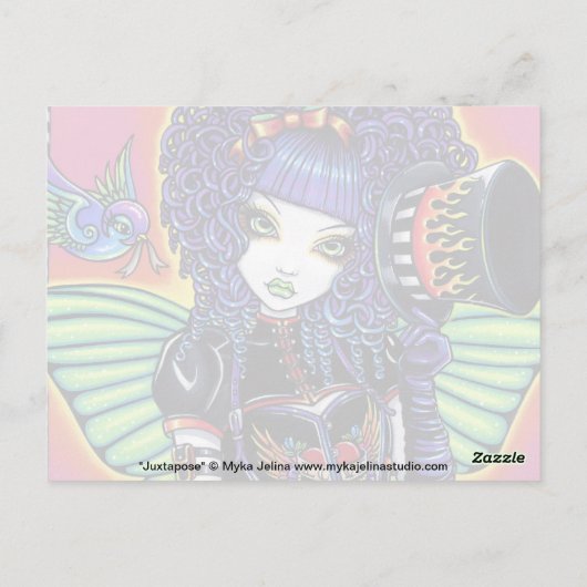 Juxtapose Rainbow Fairy Carnival Briefkaart (Achterkant)