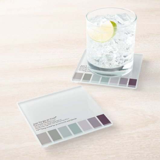 juxtapositie glazen onderzetter (Schuin)