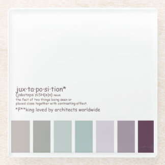 juxtapositie glazen onderzetter