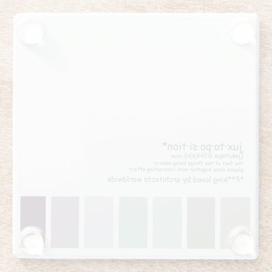 juxtapositie glazen onderzetter (Achterkant)