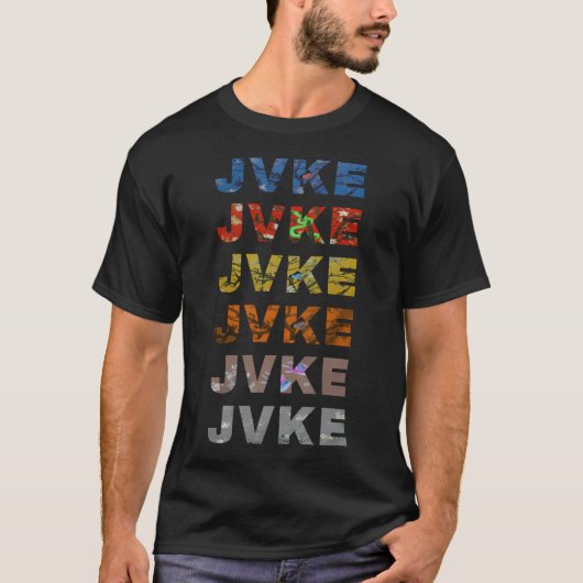JVKE Kleurrijk en Vlinder T-shirt (Voorkant)