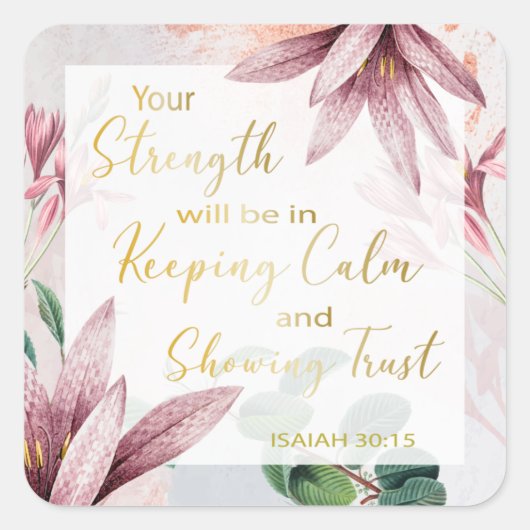 JW 2021 JW-tekst - Kalm houden en Show vertrouwen Vierkante Sticker (Voorkant)