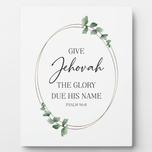 JW 2025 Jaar Tekst met Eucalyptus Fotoplaat (Voorkant)