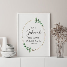 JW 2025 Jaar Tekst met Eucalyptus Poster