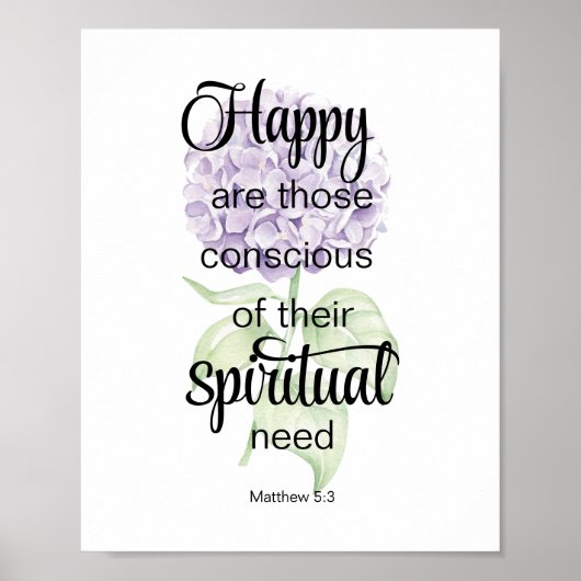 JW 2025 Jaar Tekst met Hydrangea Print (Voorkant)