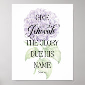 JW 2025 Jaar Tekst met Hydrangea Print (Voorkant)