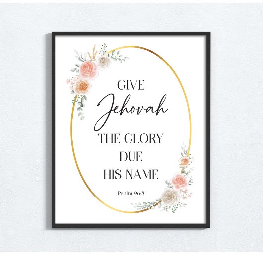 JW 2025 Jaar Tekst met Rozen Print