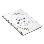 JW 2025 Jaar Tekst Notitieboek met Eucalyptusblade (Rechterzijde)