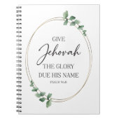 JW 2025 Jaar Tekst Notitieboek met Eucalyptusblade (Voorkant)