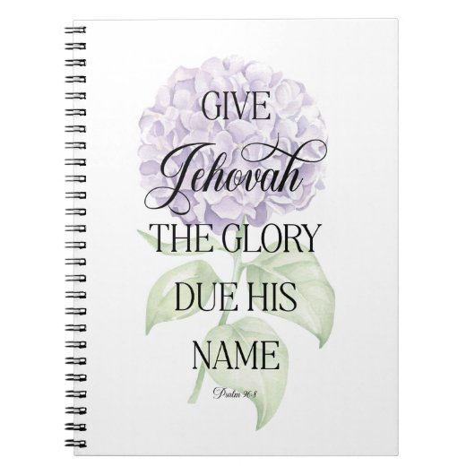 JW 2025 Jaar Tekst Notitieboek met Hydrangea (Voorkant)