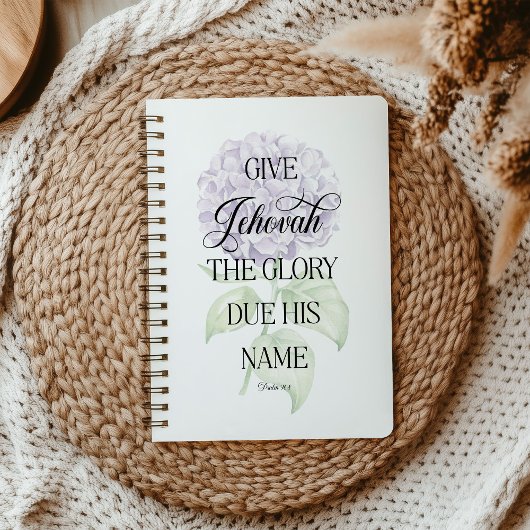 JW 2025 Jaar Tekst Notitieboek met Hydrangea