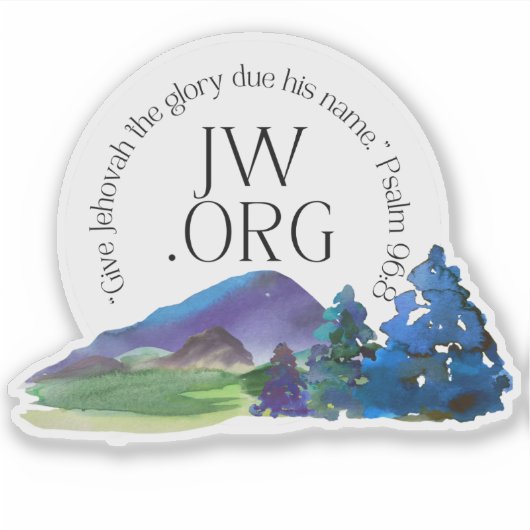 JW 2025 Jaar Tekst Psalm 96:8 Sticker (Voorkant)