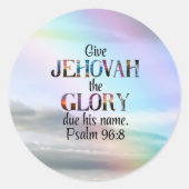 JW 2025 Jaar Tekst Stickers! Psalm 96:8 Ronde Sticker (Voorkant)