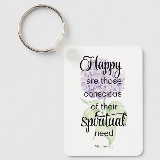 JW 2025 Year Text with Hydrangea Print Sleutelhanger (Voorkant)