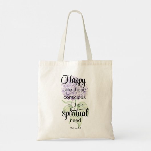 JW 2025 Year Text with Hydrangea Print Tote Bag (Achterkant)