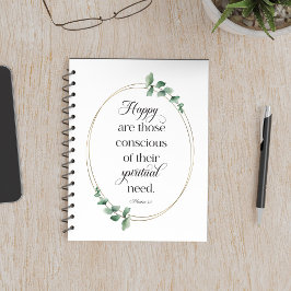 JW 2026 Jaar Tekst met Eucalyptus Mattheüs 5:3 Notitieboek