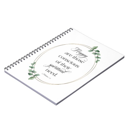 JW 2026 Jaar Tekst met Eucalyptus Mattheüs 5:3 Notitieboek (Linkerzijde)