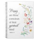 JW 2026 Jaar Tekst met Lente Bloemen Mattheüs 5:3 Notitieboek (Voorkant)