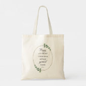 JW 2026 Jaartekst met Eucalyptus Matteüs 5:3 Tote Bag (Achterkant)