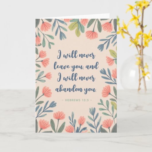 JW Aanmoediging Wenskaart Hebreeën 13:5 Kaart (Gele Bloem)