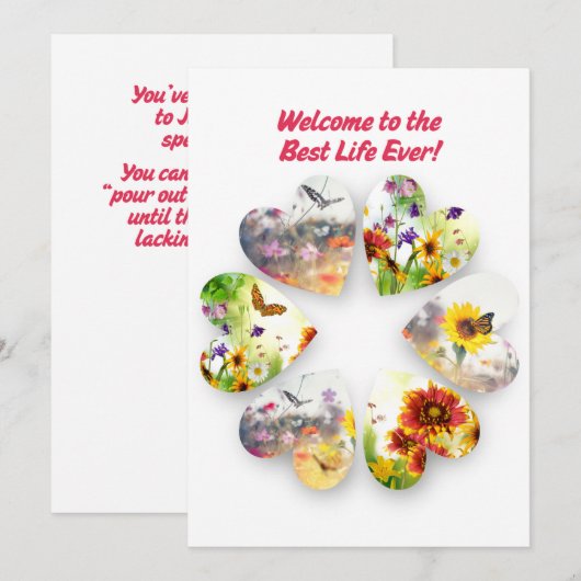 JW Baptism Card Welcome to the Best Life Ever Kaart (Voorkant / Achterkant)