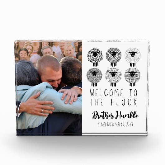 JW Baptism Gift Persoonlijk Welkom bij de klok Fotoblokken (Voorkant)