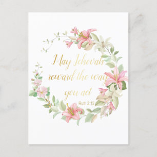 JW Baptism Gifts - Ruth 2:12 Briefkaart