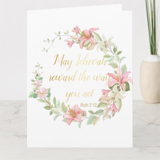 JW Baptism Gifts - Wenskaart Ruth 2:12 Kaart (Voorkant)