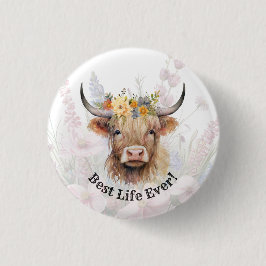 JW Beste Leven Ooit! Highland Koe Button Pin