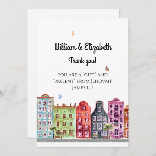 JW C.O. & Vrouw Dank u-Nieuwe Opdracht Kaart (Voorkant / Achterkant)