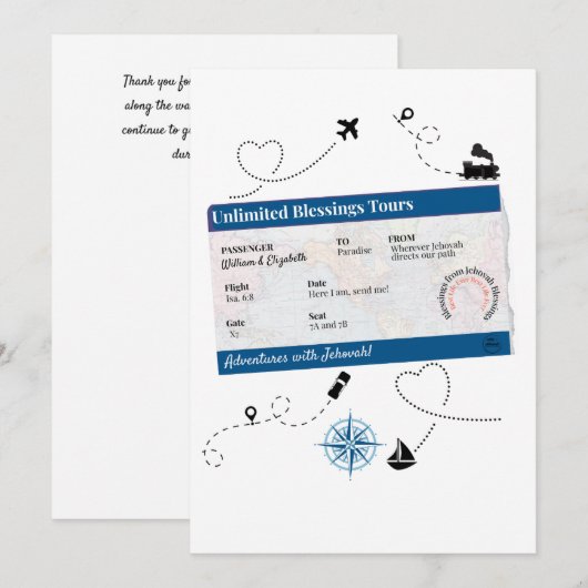 JW Circuit Overseer en vrouw bedankkaart Kaart (Voorkant / Achterkant)