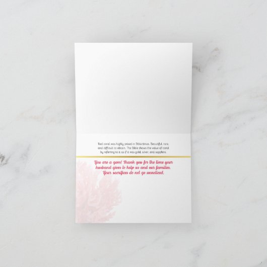 JW Dank u voor Ouderling of Circuit Overseer Wife Bedankkaart (Binnen)