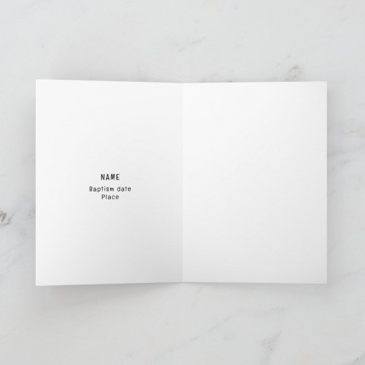 JW doop gevouwen Wenskaart Kaart (Binnen)