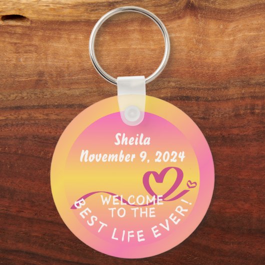 JW Doopsel Gift Sleutelhanger Keepsake Beste Leven (Voorkant)