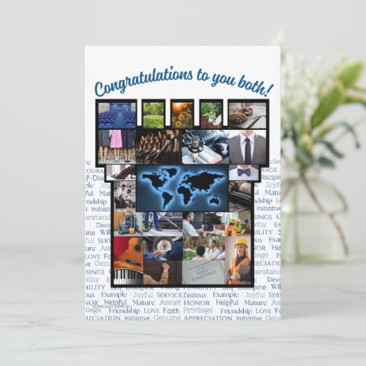 JW feliciteert met de Bethel Acceptance Kaart van  (Staand voorkant)