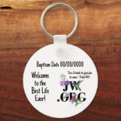 JW gepersonaliseerde doop cadeau Sleutelhanger voo (Achterkant)