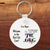 JW gepersonaliseerde doop cadeau Sleutelhanger voo (Voorkant)