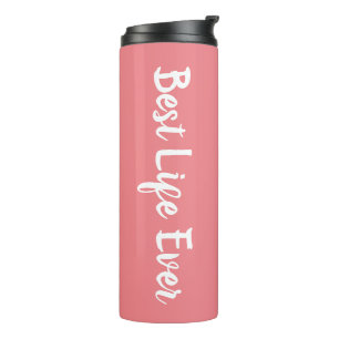 JW Gifts Personalized Best Life Ever - Roze Therma Thermosbeker
