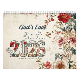 JW God's Love 2026 Kalender Shabby Chic Floral