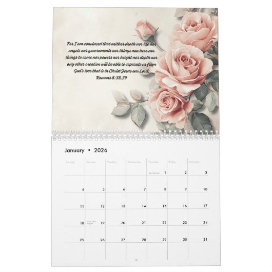 JW God's Love 2026 Kalender Shabby Chic Floral (Jan 2026)